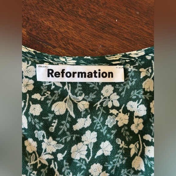 Reformation Susanna Midi Dress Vancouver Green Floral Size Small - see condition - Picture 6 of 13